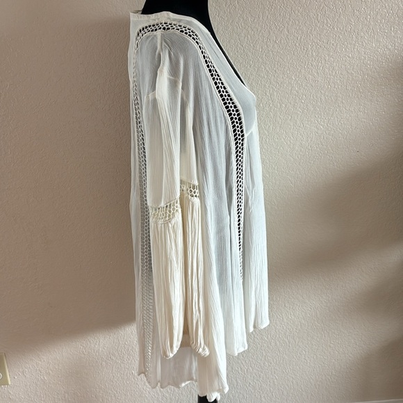 Free People Just The Two Of Us Boho Flowy Ivory Tunic 0070 - Picture 9 of 11